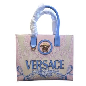 Versace Pink and Blue Tote Bag